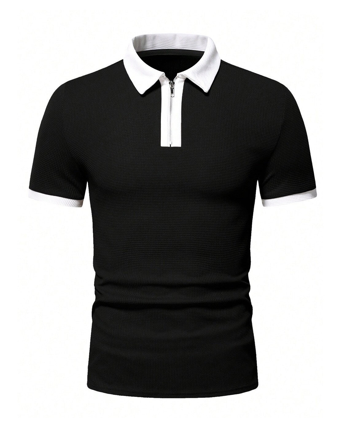 Men's Colorblock Casual Short Sleeve Polo Shirt For Commuter Wear