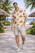 Desert Ikat Diamond Printed Shirt For Men's