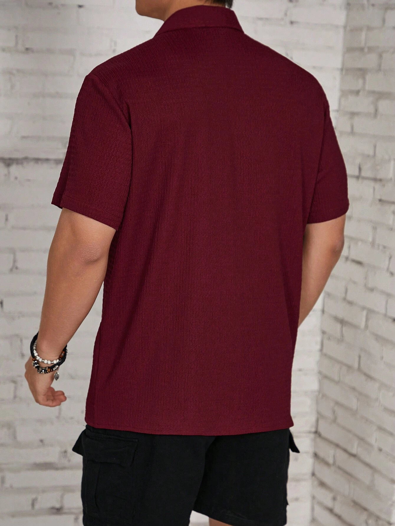 Men's Solid Color Casual Short Sleeve Shirt, Great for Summer