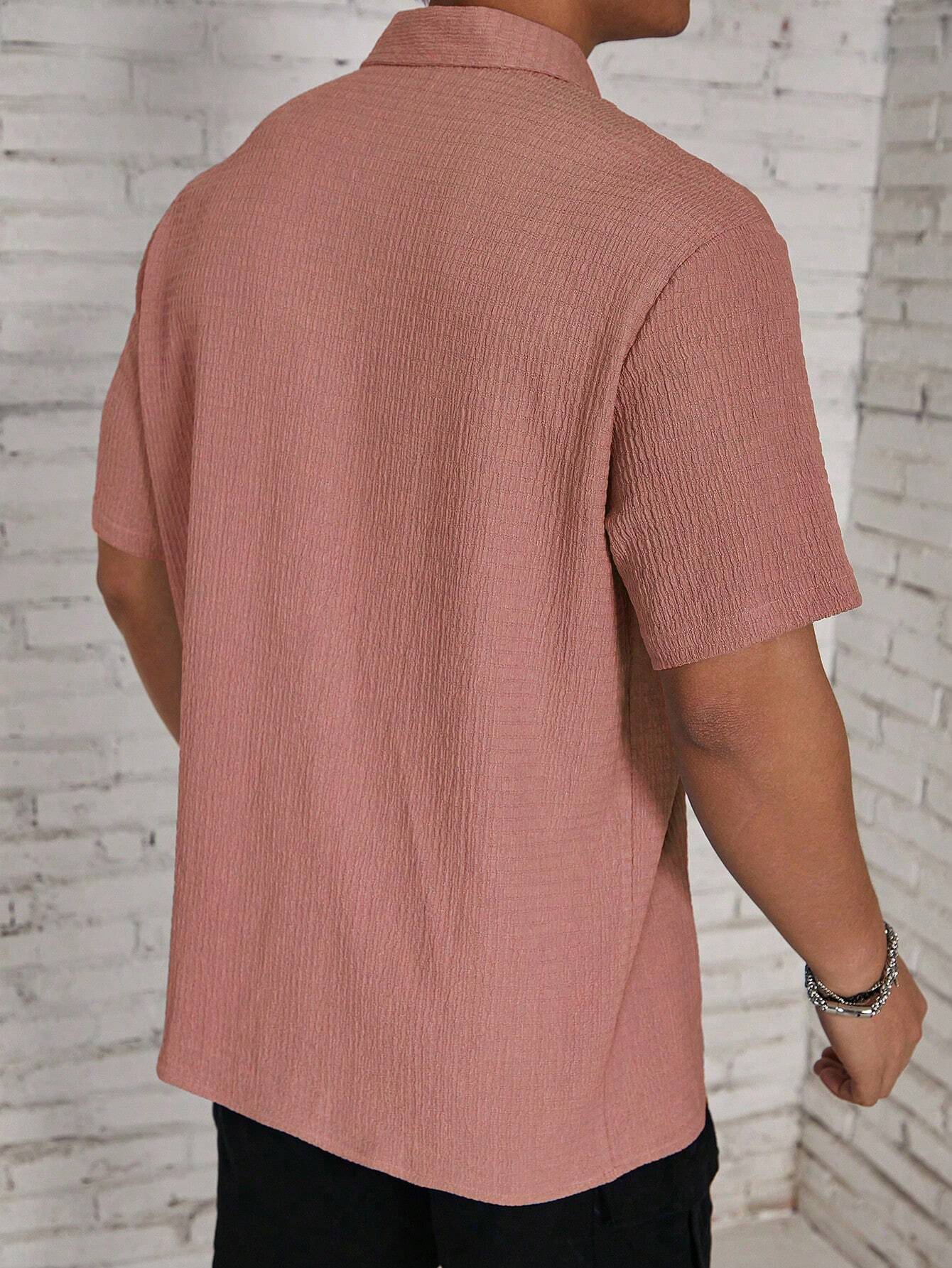 Men's Solid Color Casual Short Sleeve Shirt, Great for Summer