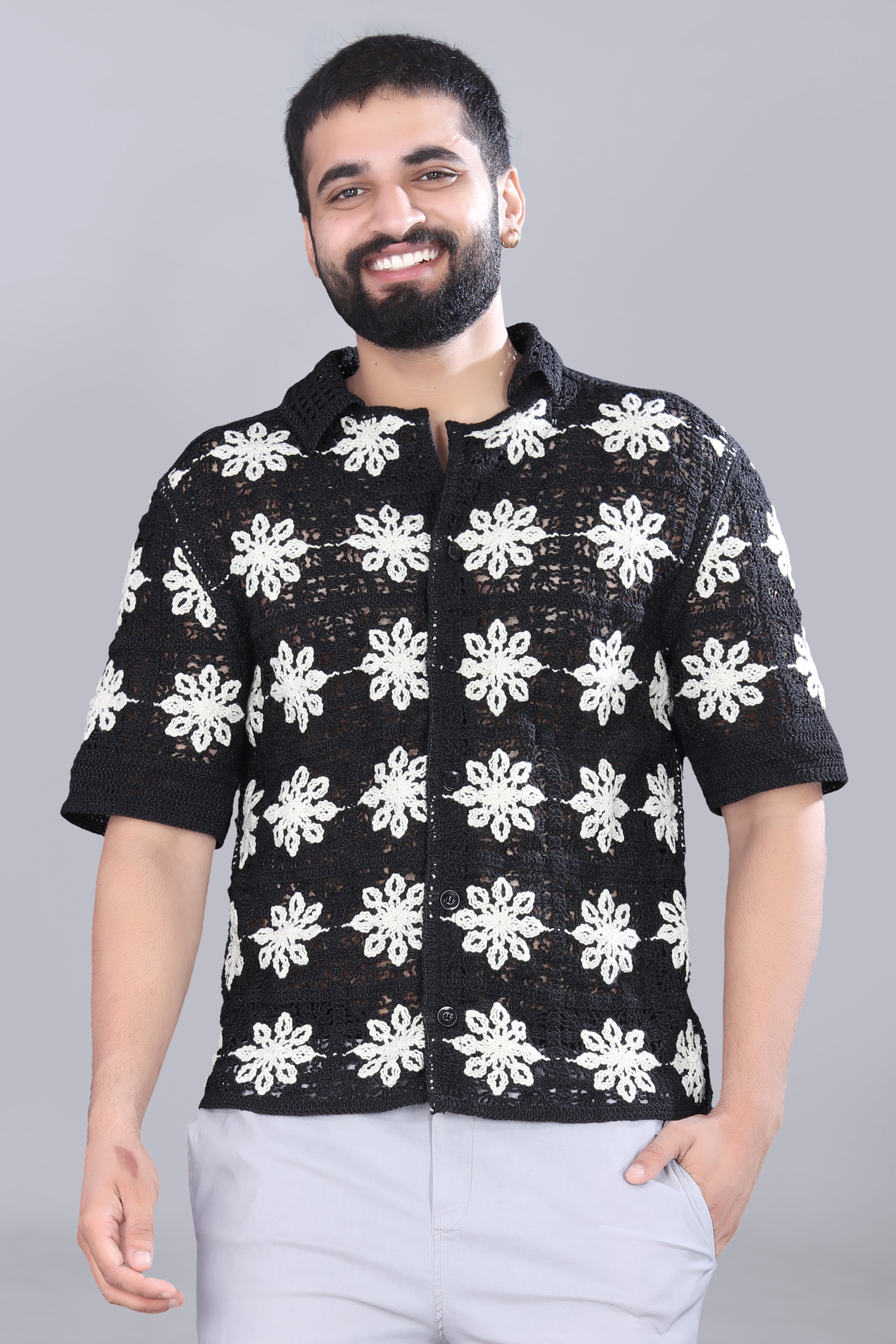 Flower Crotchet Shirt