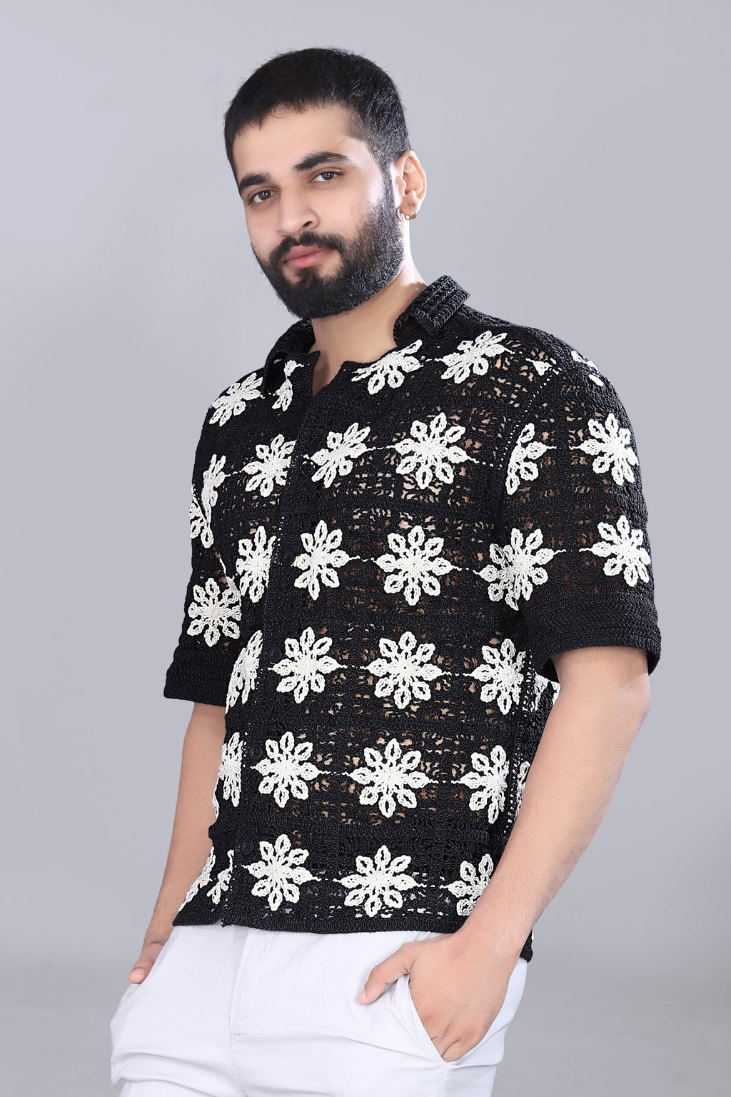 Flower Crotchet Shirt
