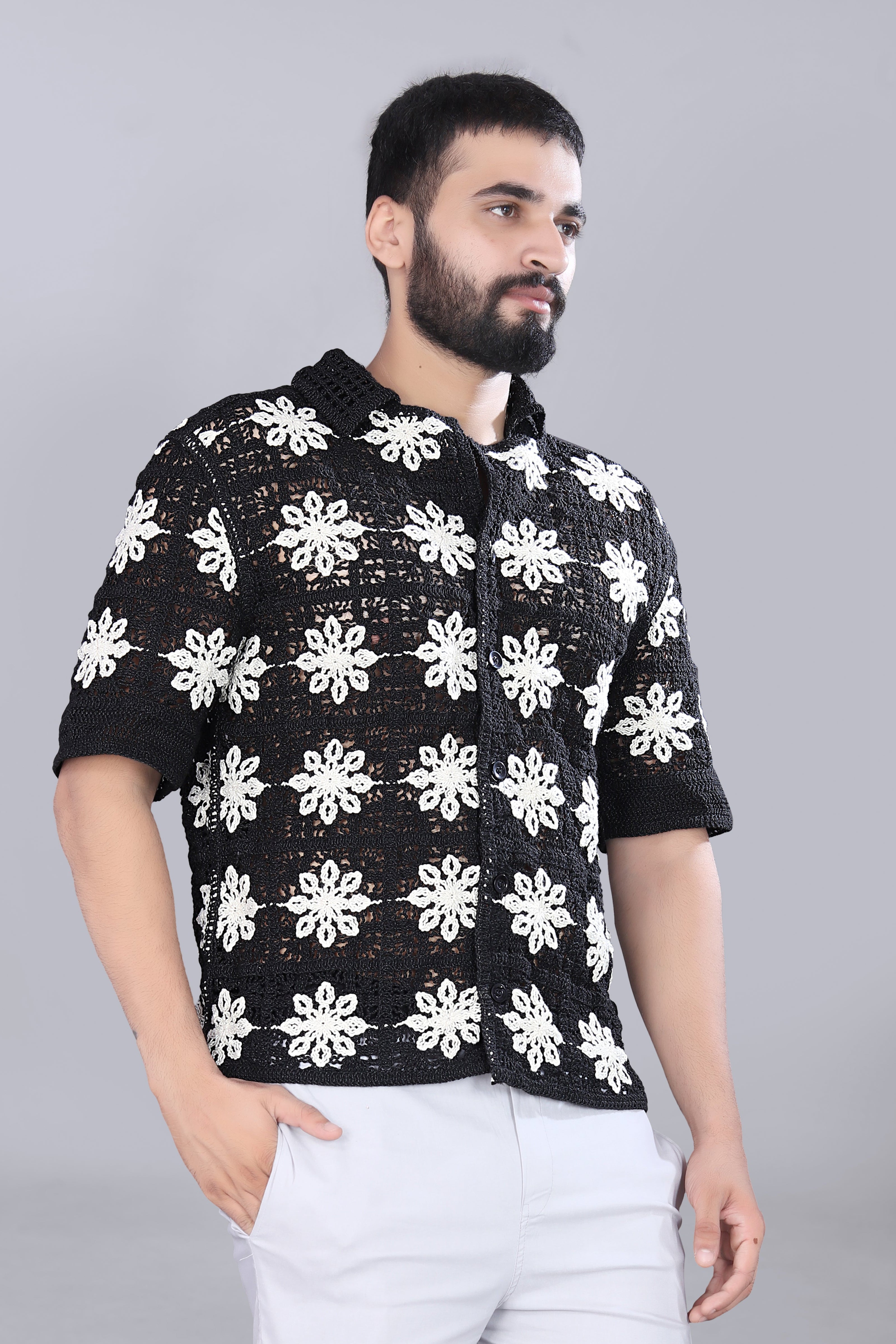 Flower Crotchet Shirt