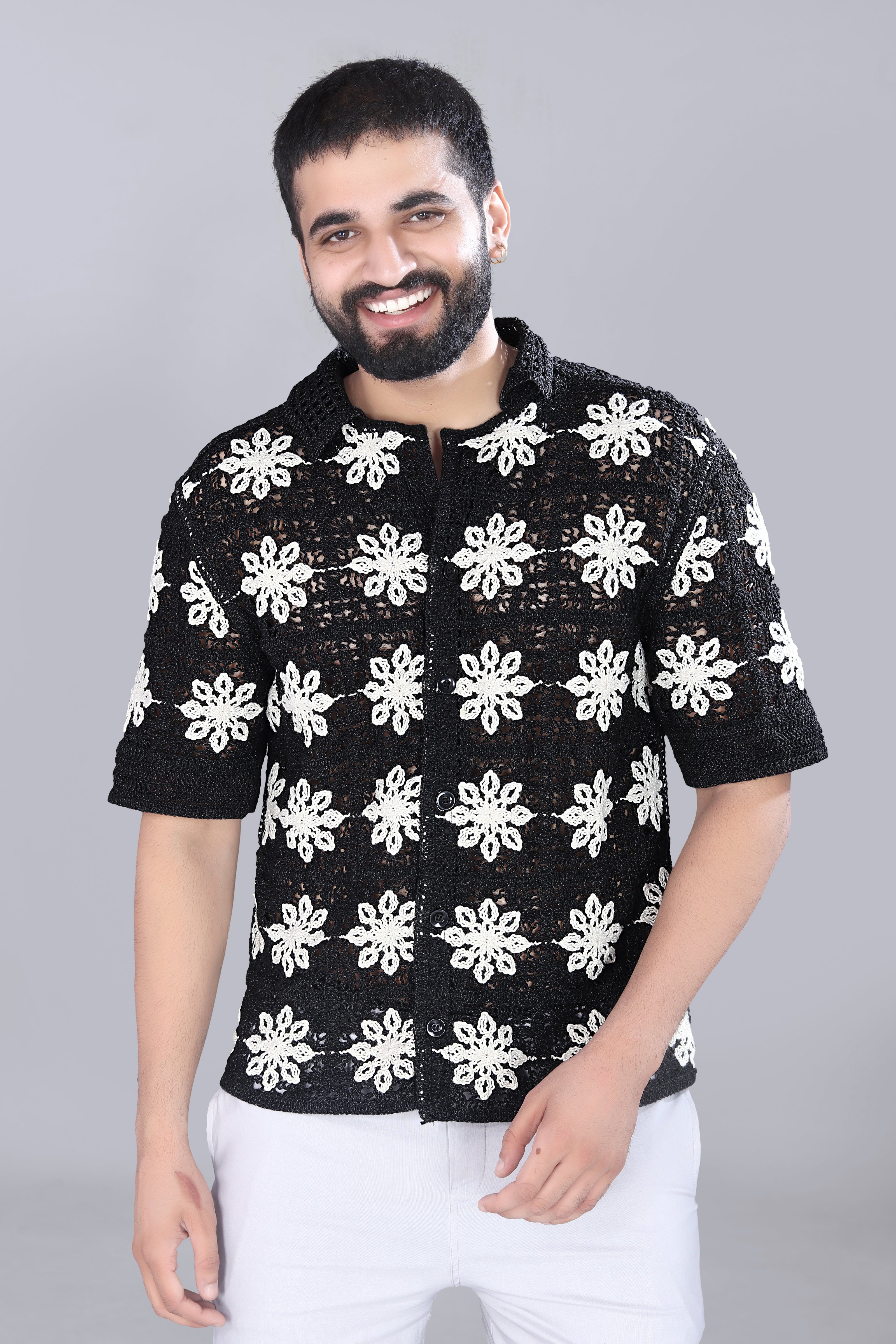 Flower Crotchet Shirt