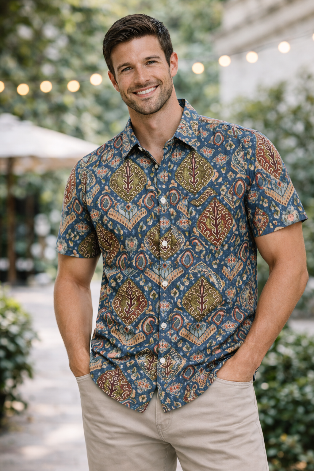Vintage Heritage Motif Printed For Men's