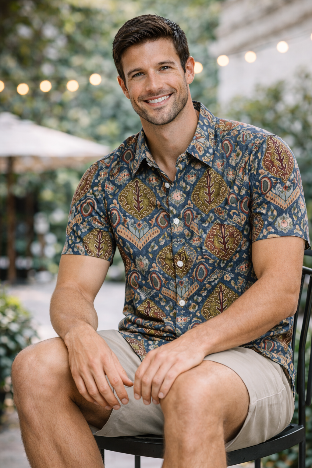 Vintage Heritage Motif Printed For Men's