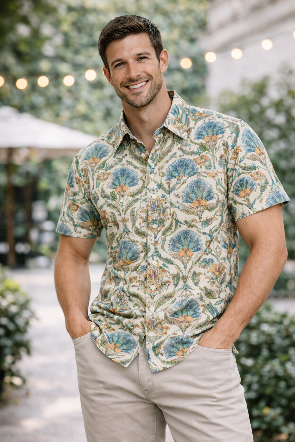 Elegant Floral Bloom Printed Shirt For Men's