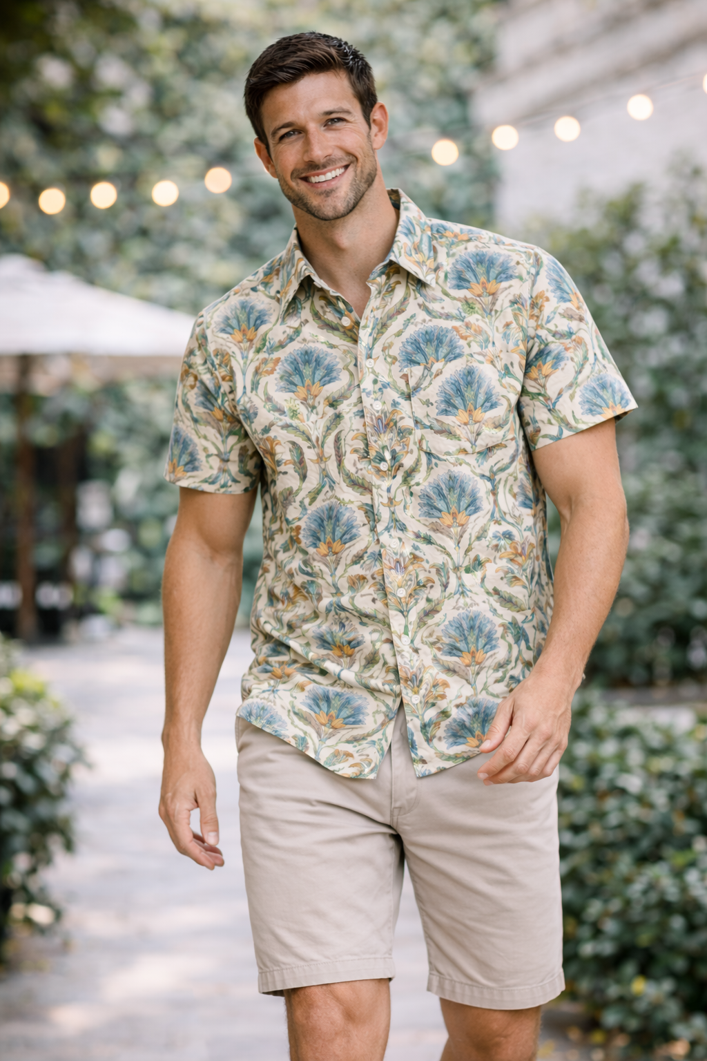 Elegant Floral Bloom Printed Shirt For Men's