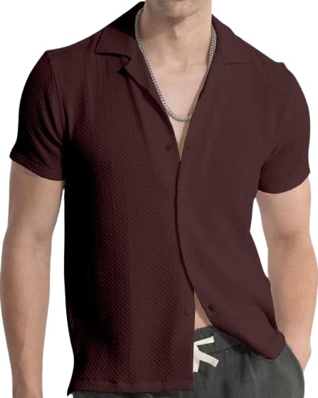 Men's Solid Casual Shirt for Vacations, Outings, Parties