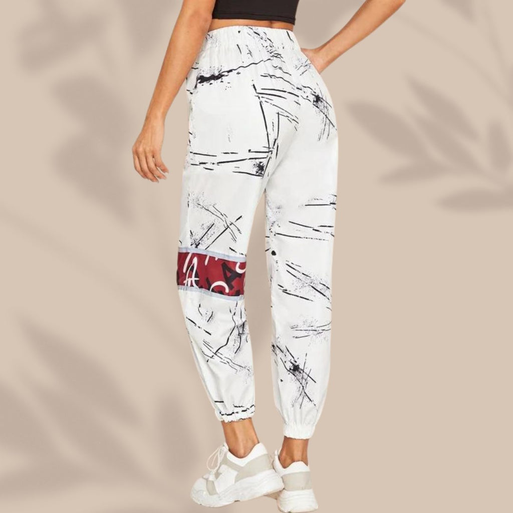 Women’s Stylish Printed Jogger Pants | Elastic Waist Casual Trousers | Trendy Streetwear Bottoms for Daily & Party Wear