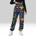Women’s Neon Graphic Printed Jogger Pants | High Waist Street Style Trousers | Trendy Casual & Party Wear Bottoms