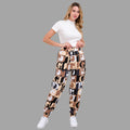 Women’s Trendy Typography Printed Jogger Pants | High Waist Casual Street Style Trousers | Stylish Daily & Travel Wear