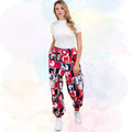 Women’s Bold Typography Printed Jogger Pants | High Waist Casual Street Style Trousers | Trendy Daily & Travel Wear