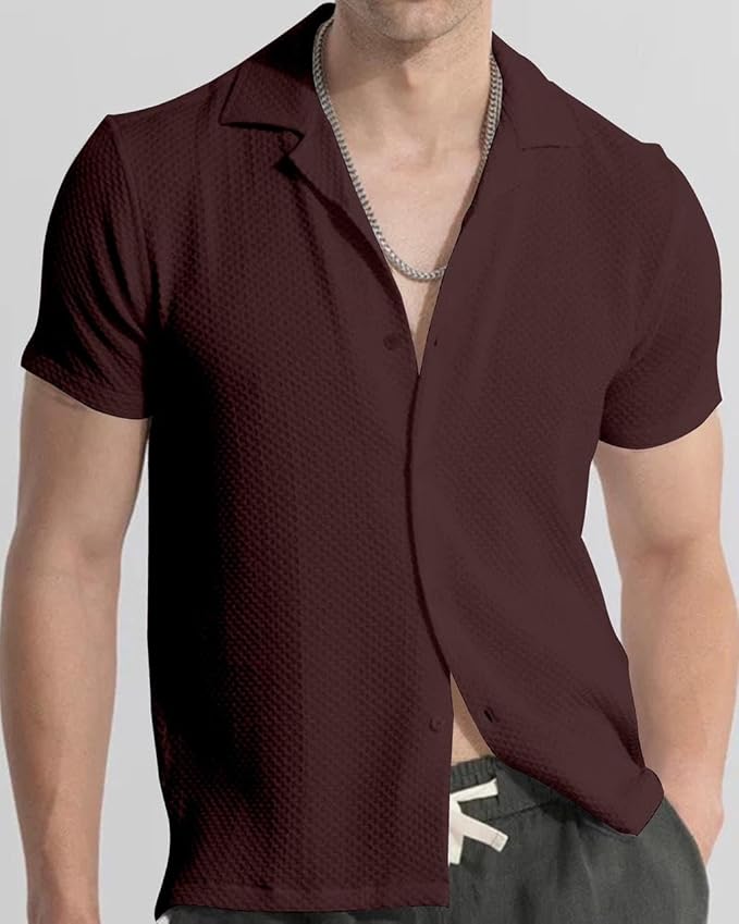 Men's Solid Casual Shirt for Vacations, Outings, Parties