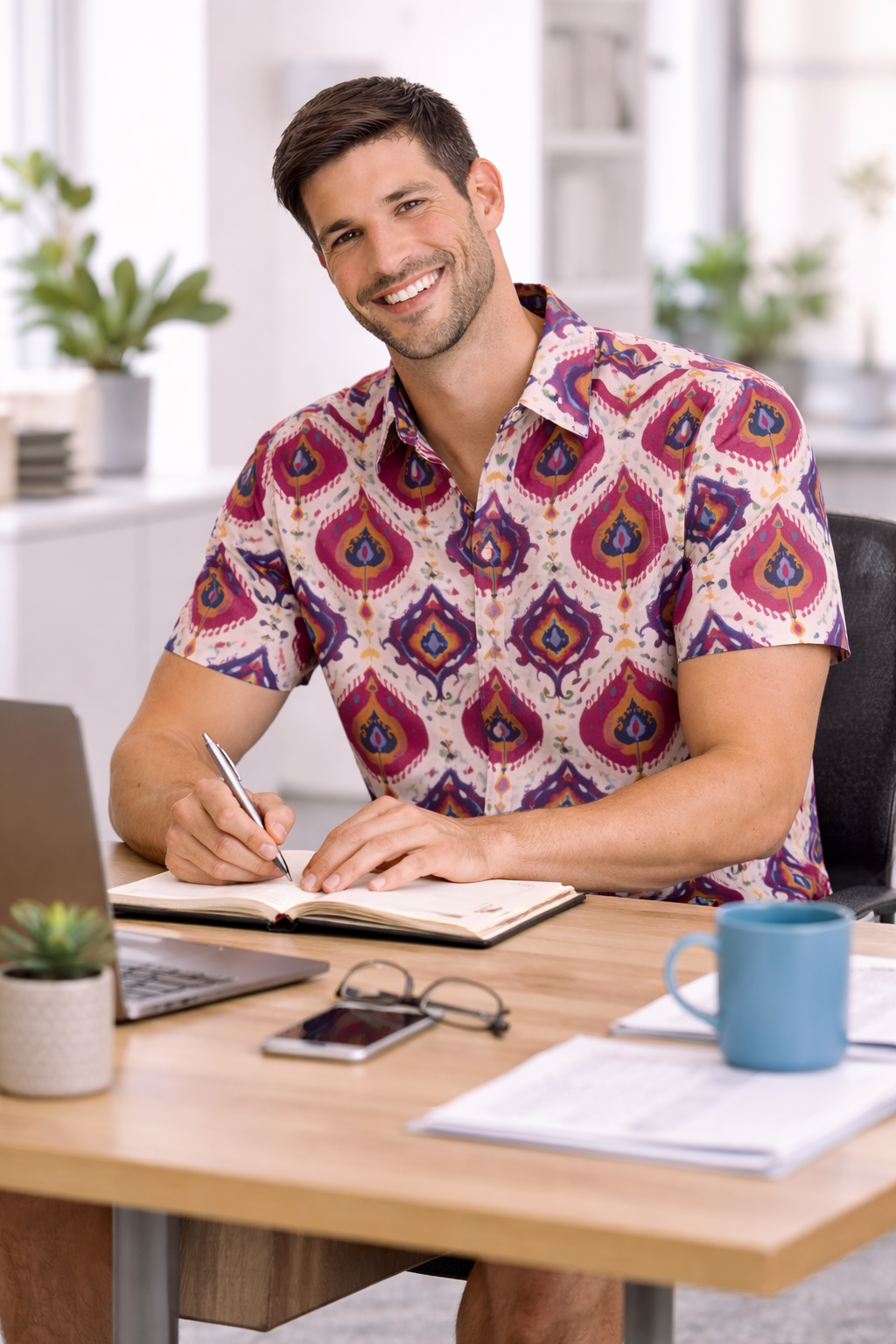 Royal Ikat Bloom Printed Shirt For Men's