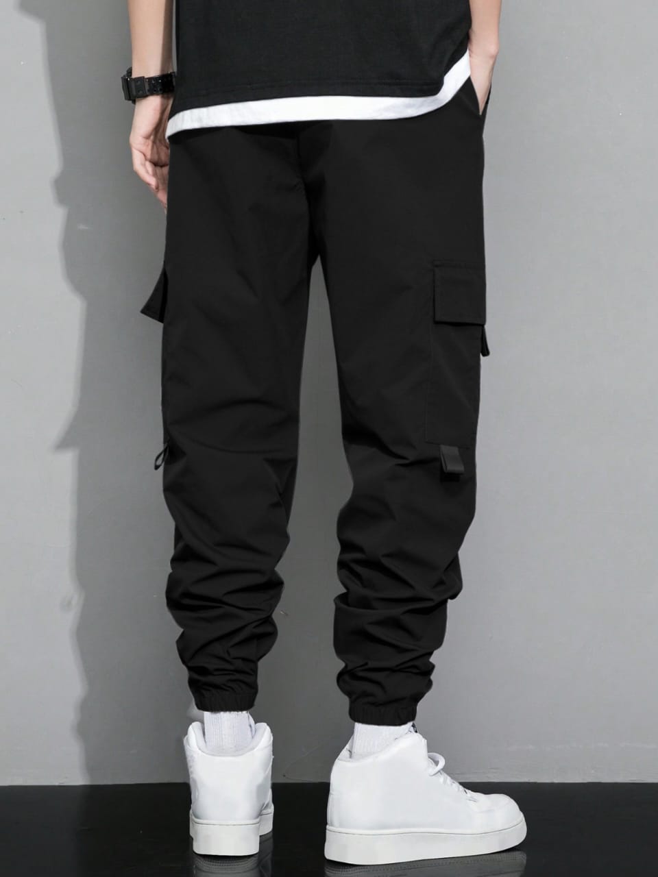 Men’s Black Cargo Pants | Slim Fit Utility Trousers with Multi-Pockets | Casual & Streetwear Bottoms
