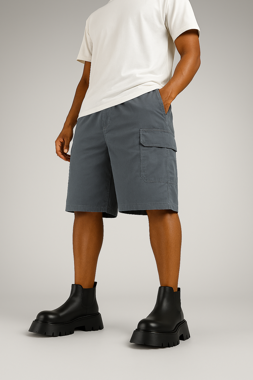 Men's Utility Cargo Shorts - Grey