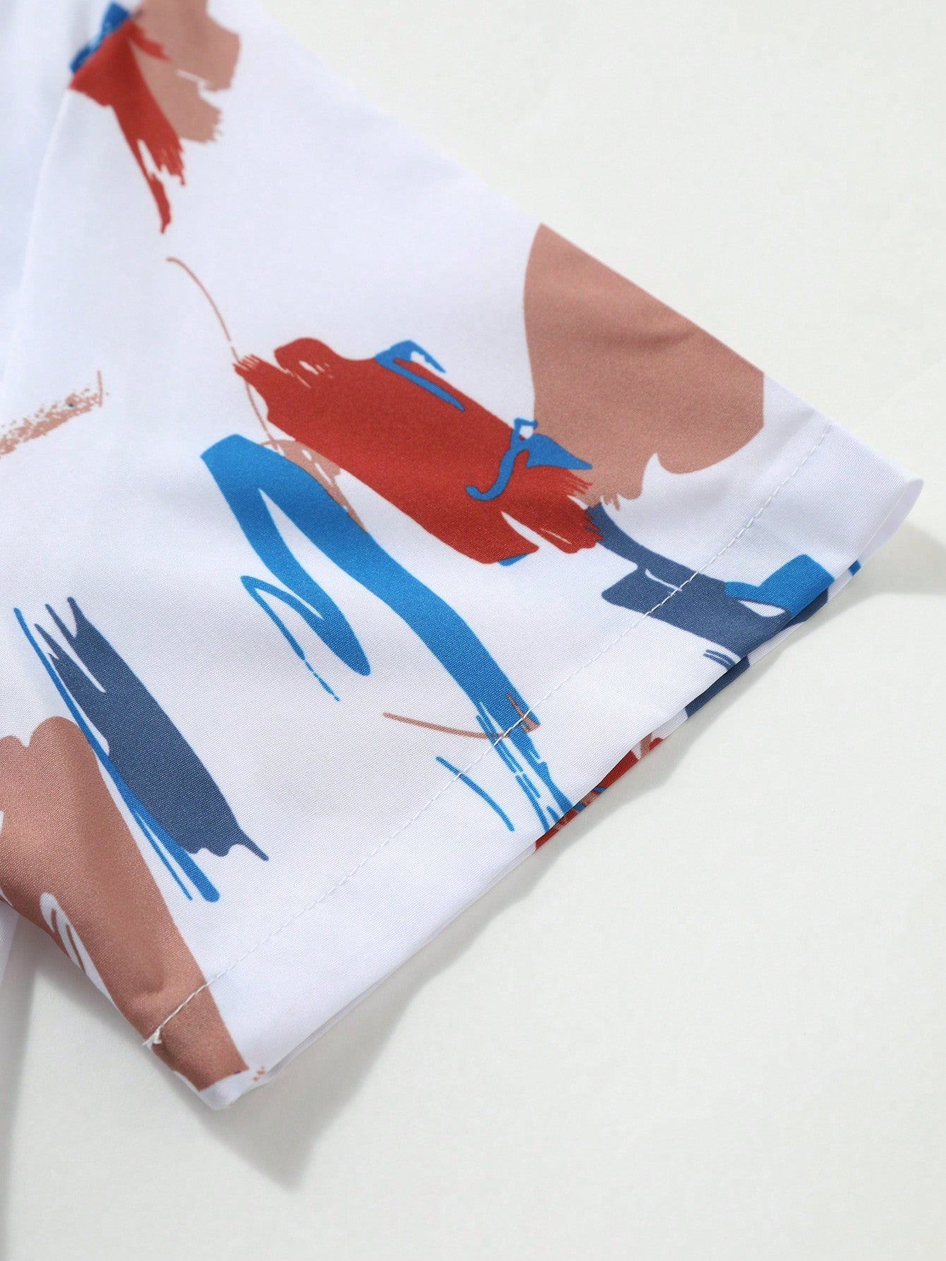Men's Casual Random Graphic Colorful Print Short Sleeve Shirt Without Tee, For Boyfriend Gift