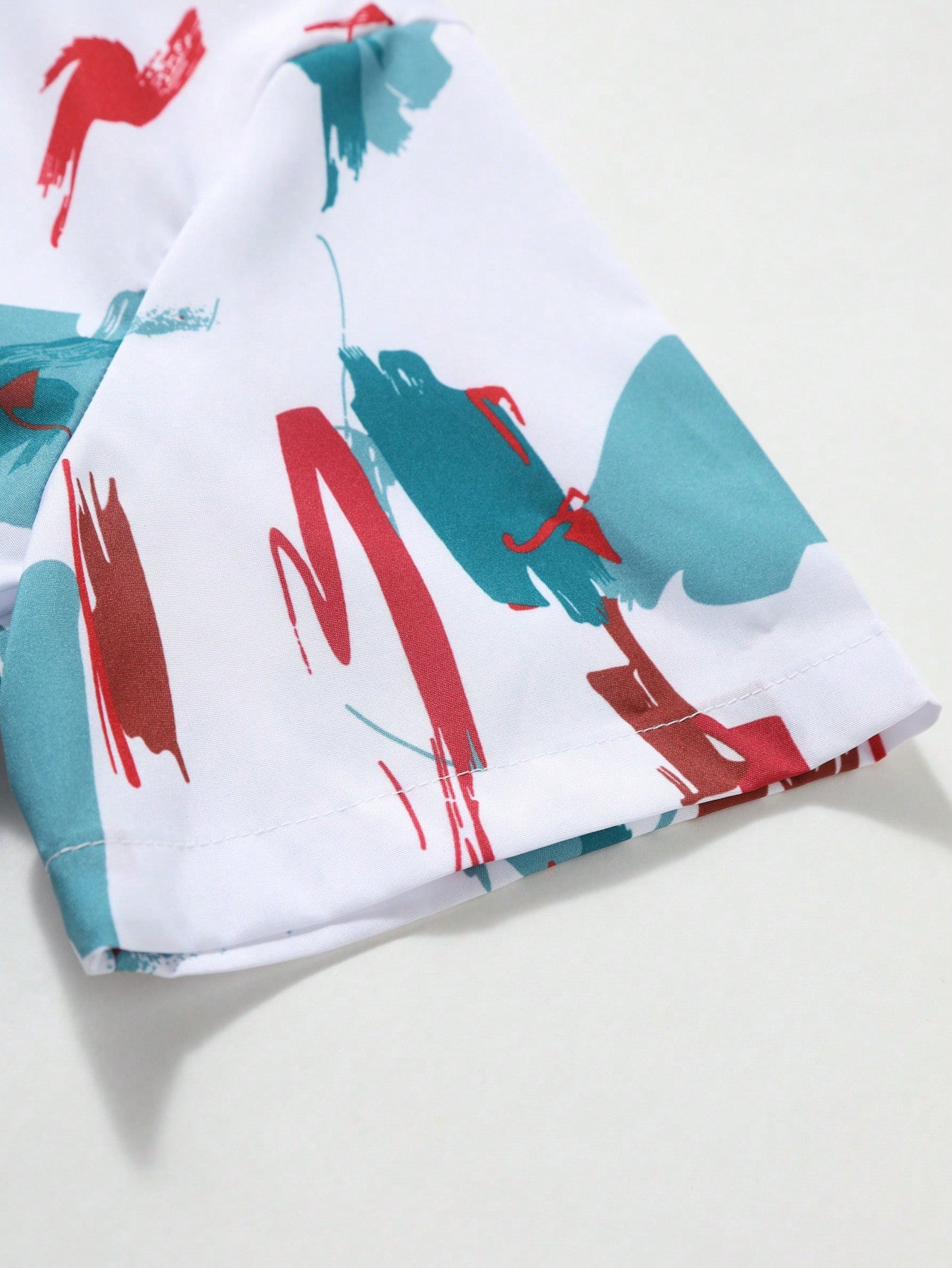 Men's Casual Random Graphic Colorful Print Short Sleeve Shirt Without Tee, For Boyfriend Gift