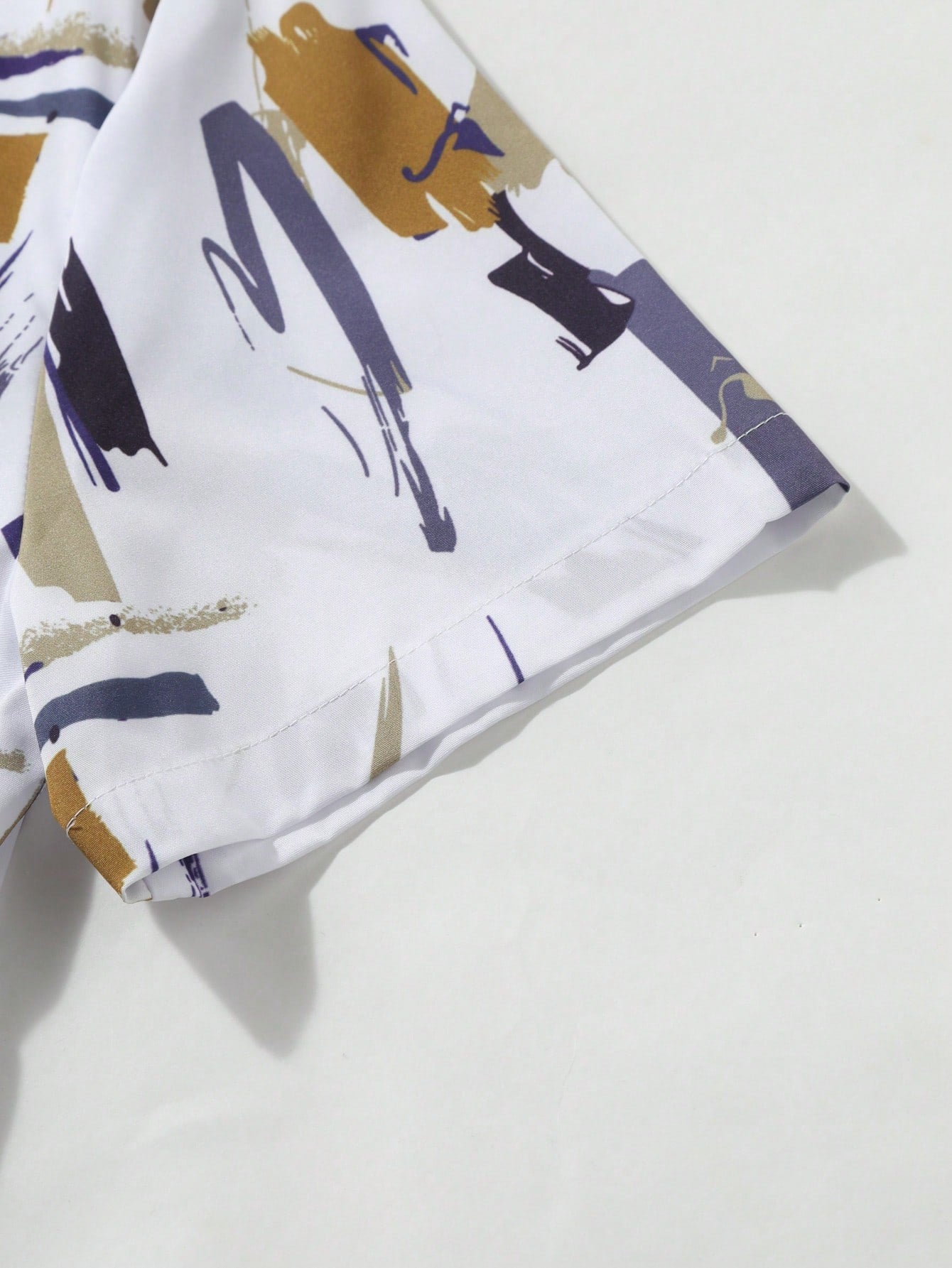 Men's Casual Random Graphic Colorful Print Short Sleeve Shirt Without Tee, For Boyfriend Gift