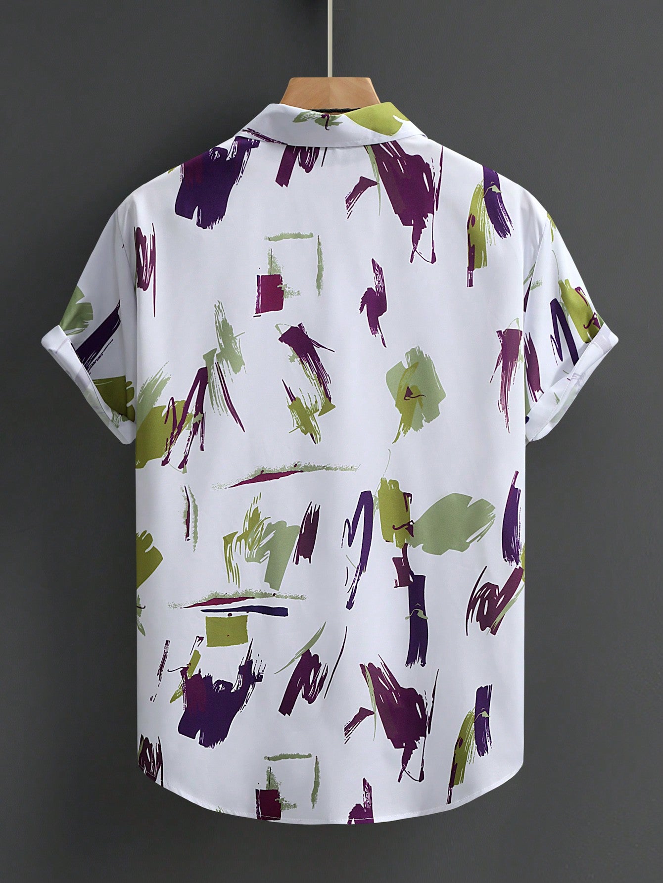 Men's Casual Random Graphic Colorful Print Short Sleeve Shirt Without Tee, For Boyfriend Gift
