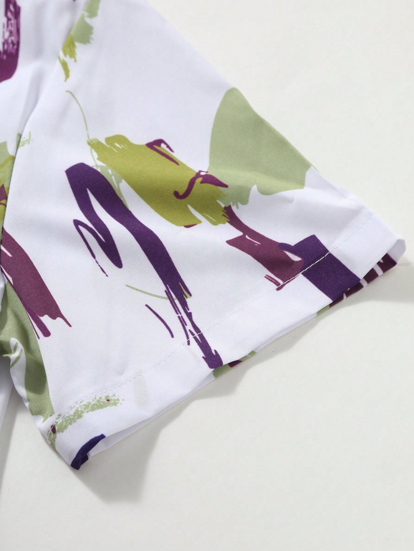 Men's Casual Random Graphic Colorful Print Short Sleeve Shirt Without Tee, For Boyfriend Gift