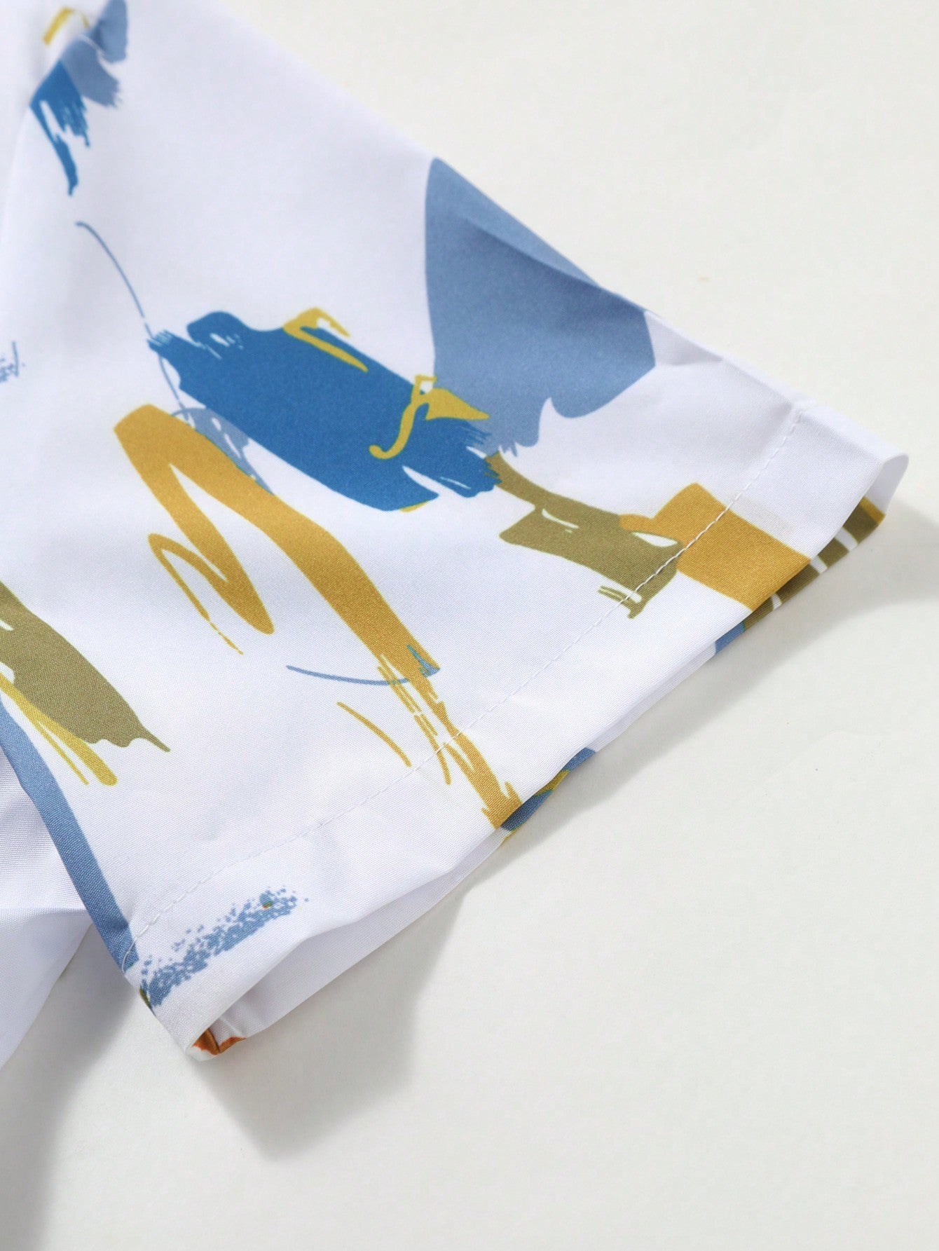 Men's Casual Random Graphic Colorful Print Short Sleeve Shirt Without Tee, For Boyfriend Gift