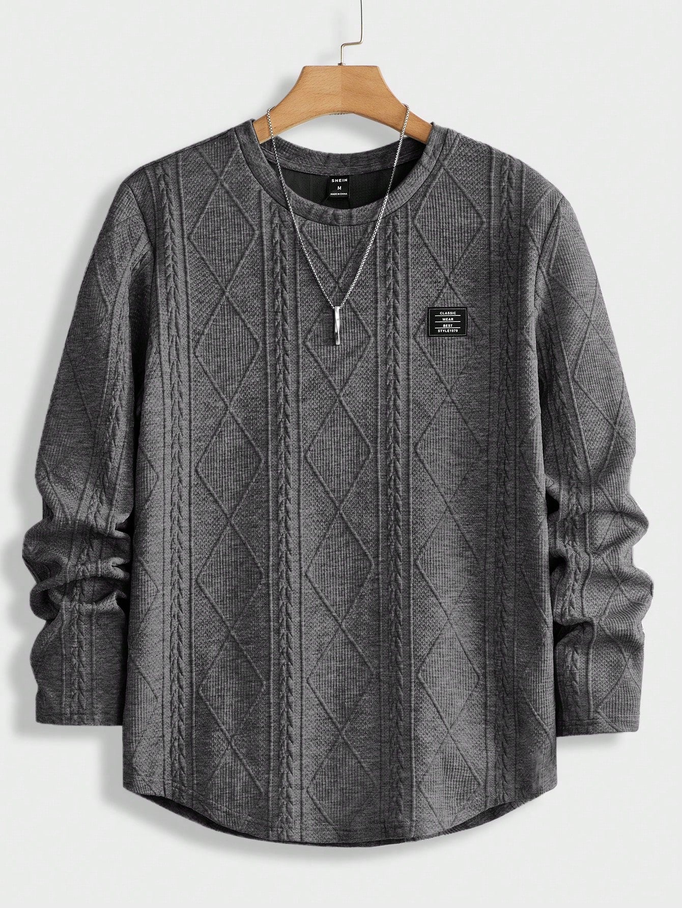Men's Letter Patched Detail Tee Best for Casual Wear