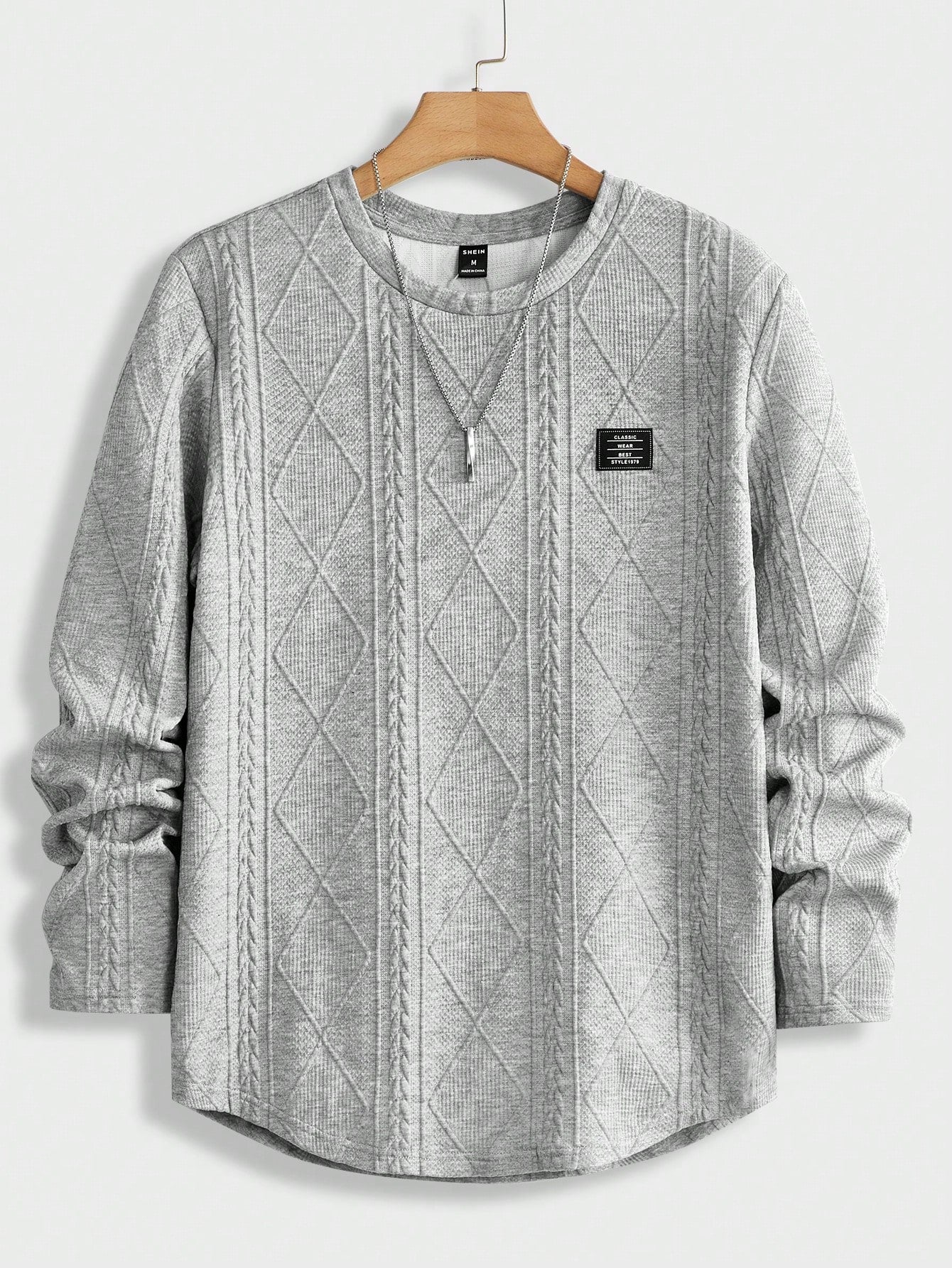 Men's Letter Patched Detail Tee Best for Casual Wear