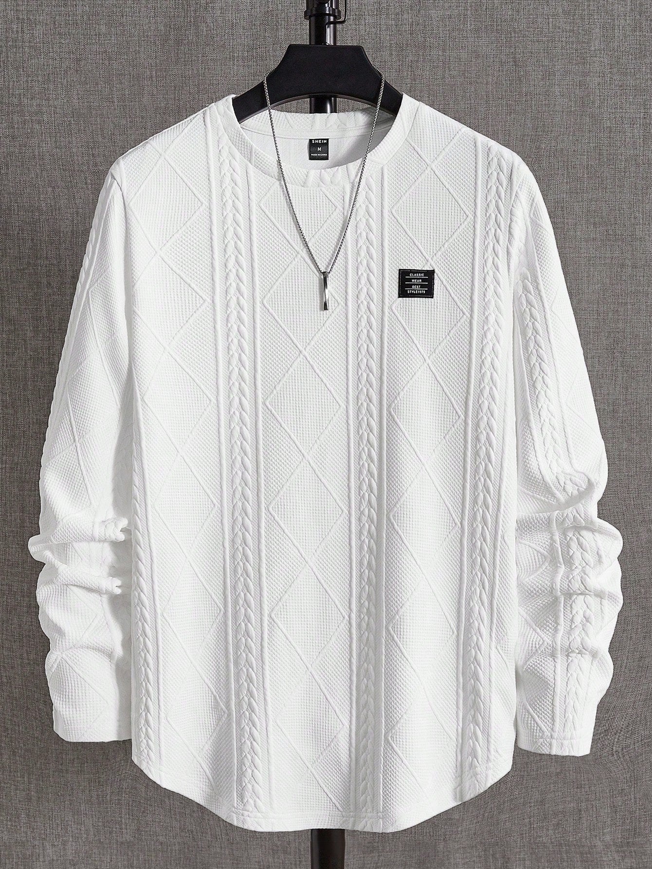 Men's Letter Patched Detail Tee Best for Casual Wear