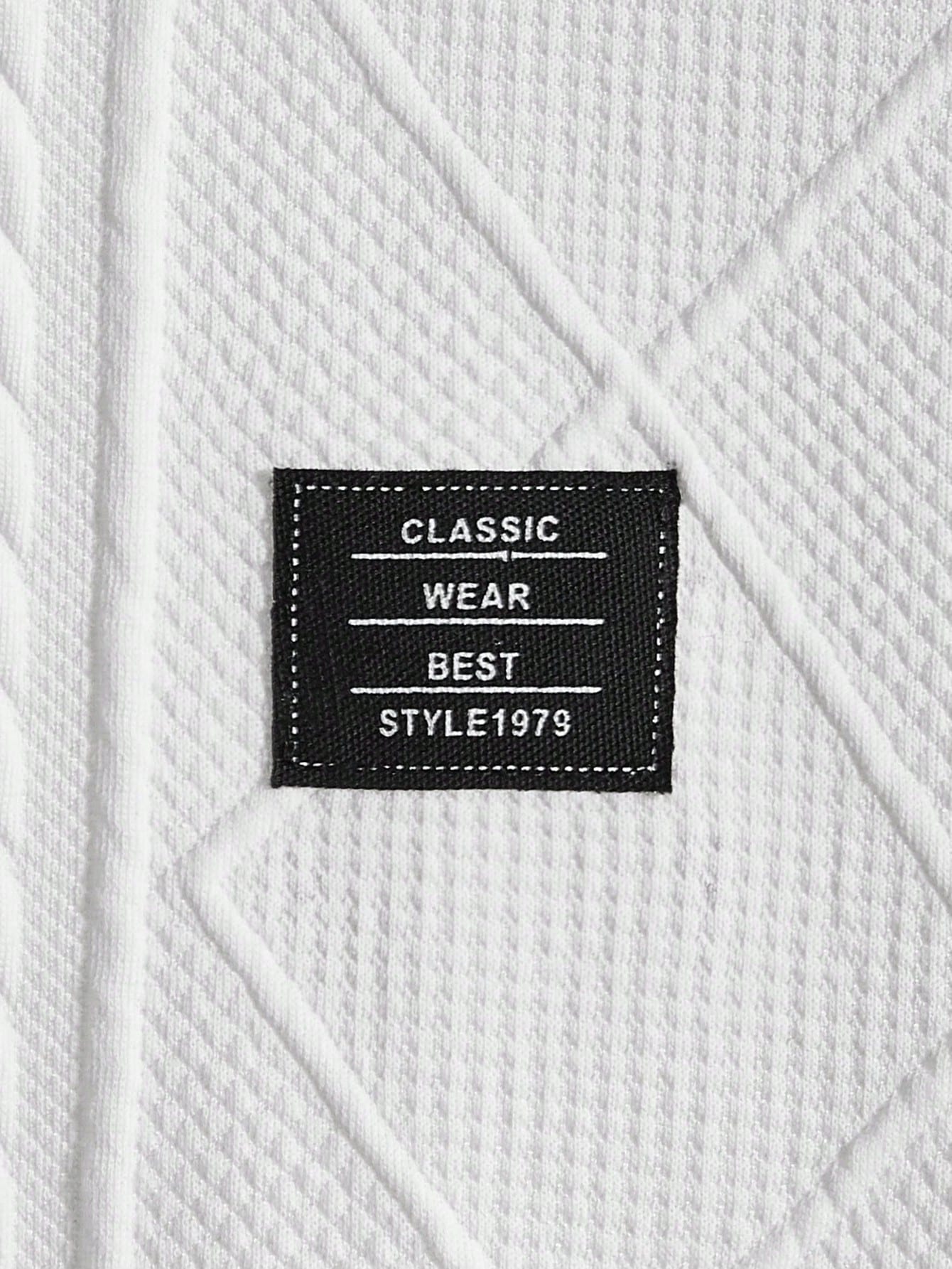 Men's Letter Patched Detail Tee Best for Casual Wear