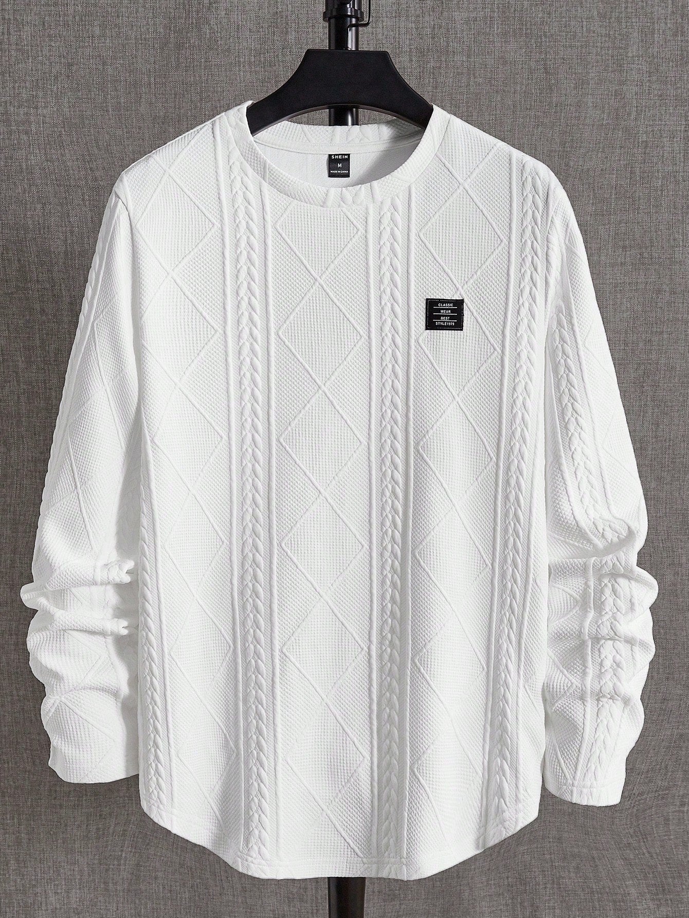 Men's Letter Patched Detail Tee Best for Casual Wear
