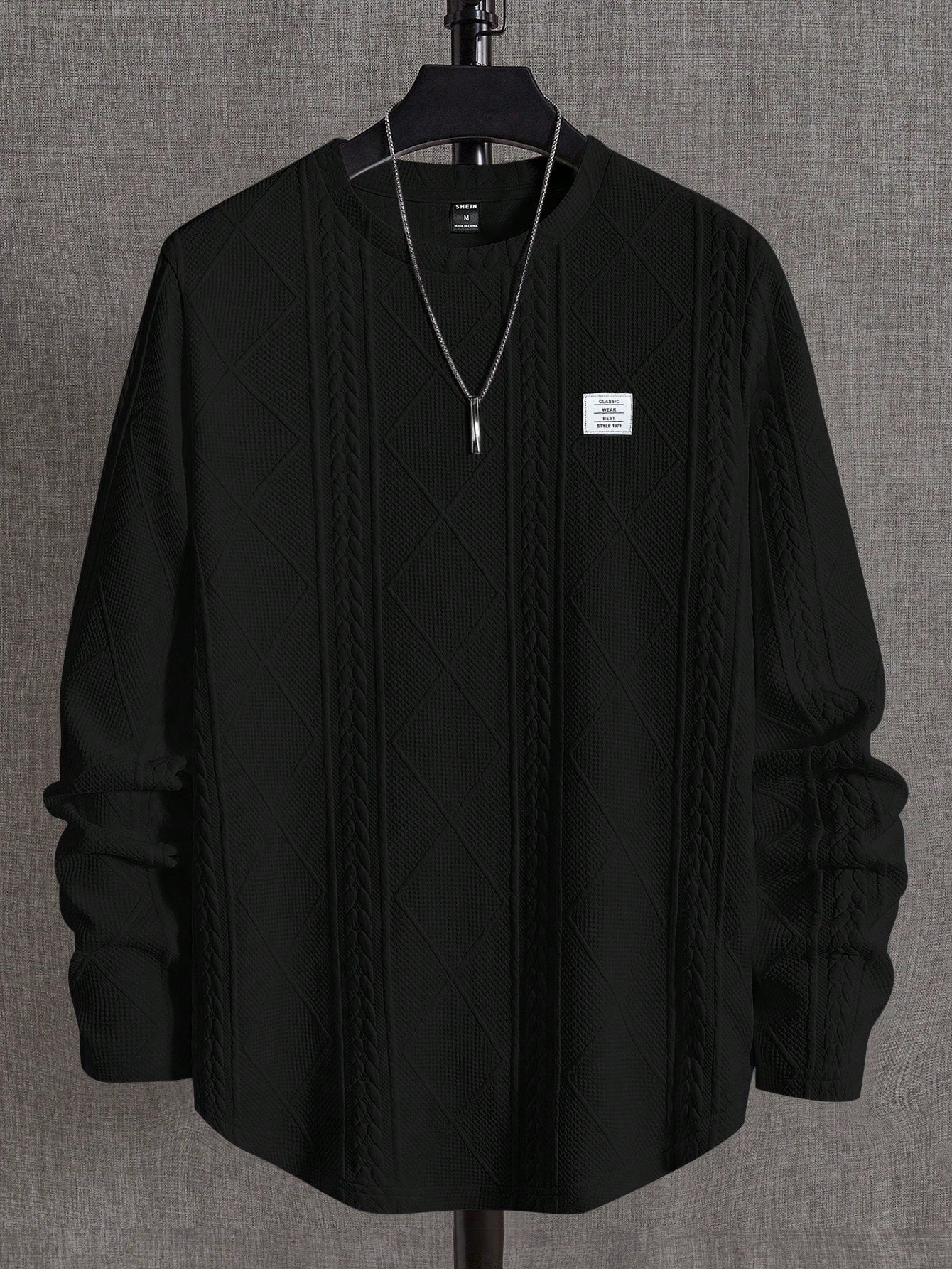 Men's Letter Patched Detail Tee Best for Casual Wear