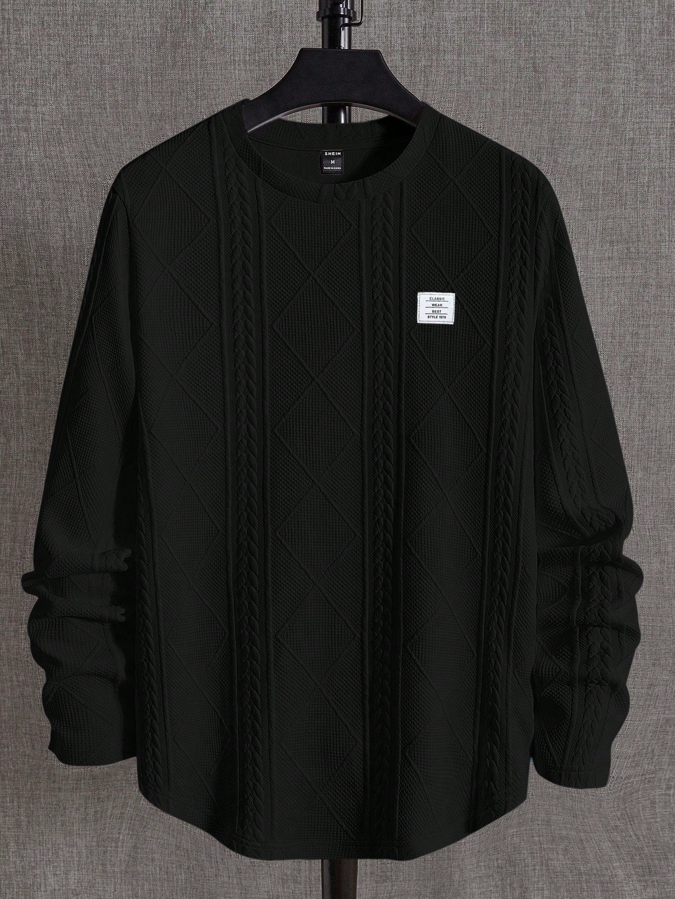 Men's Letter Patched Detail Tee Best for Casual Wear