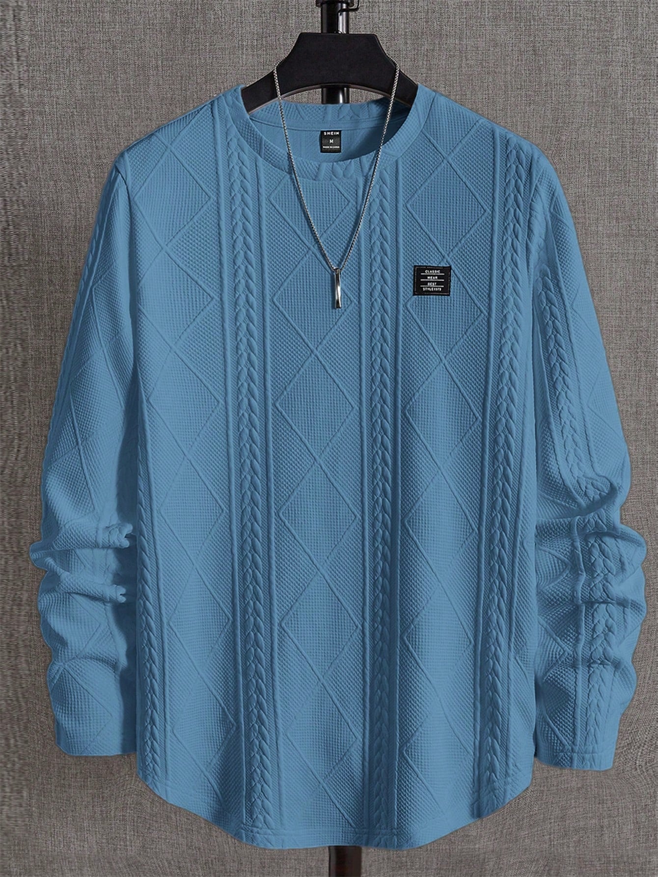 Men's Letter Patched Detail Tee Best for Casual Wear