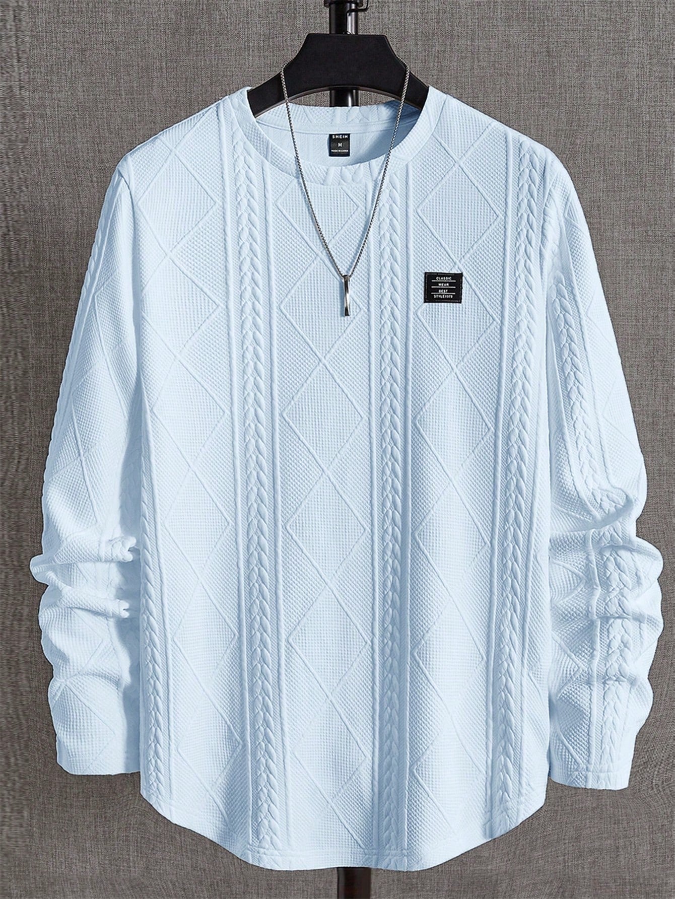 Men's Letter Patched Detail Tee Best for Casual Wear