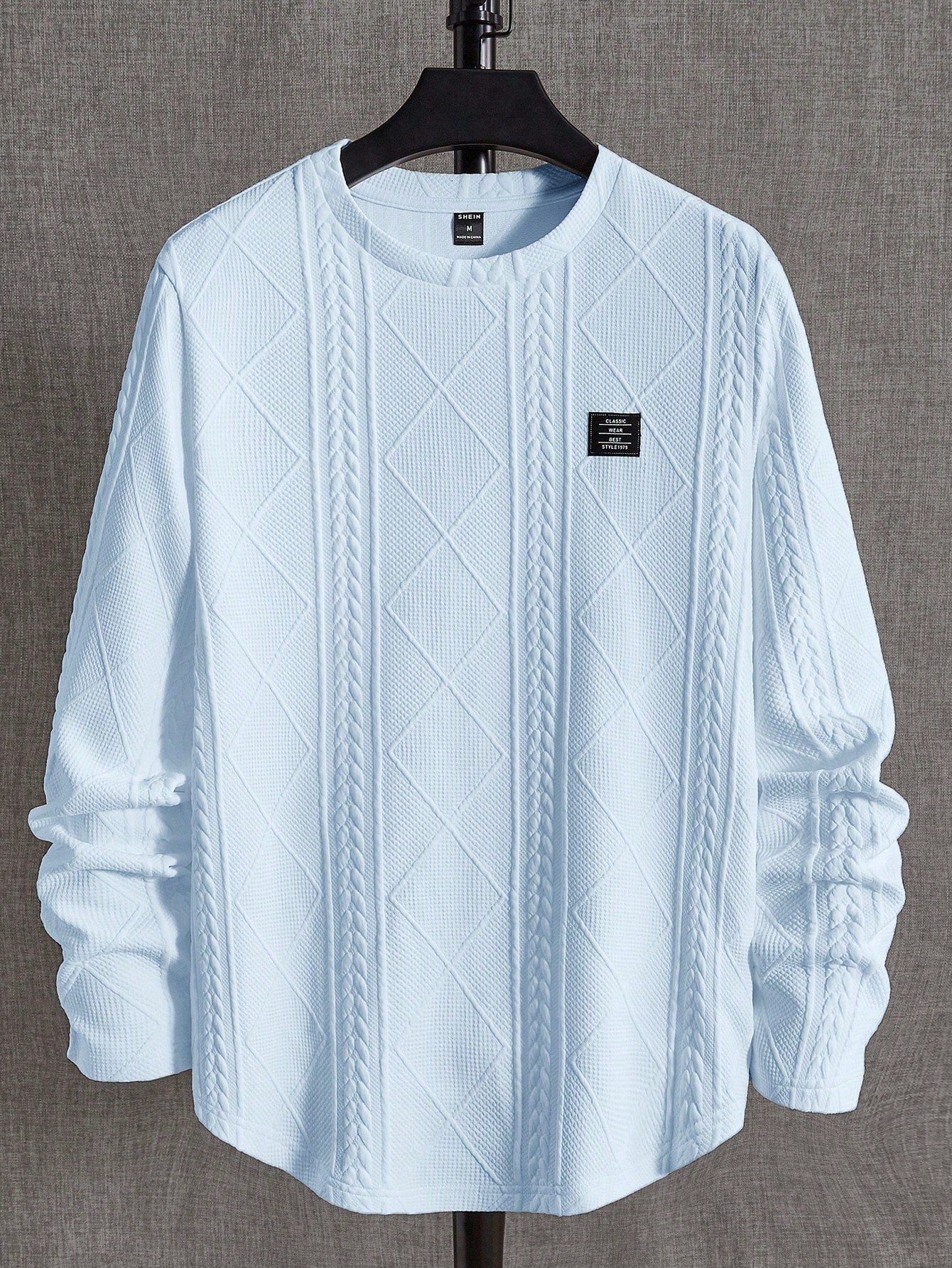 Men's Letter Patched Detail Tee Best for Casual Wear