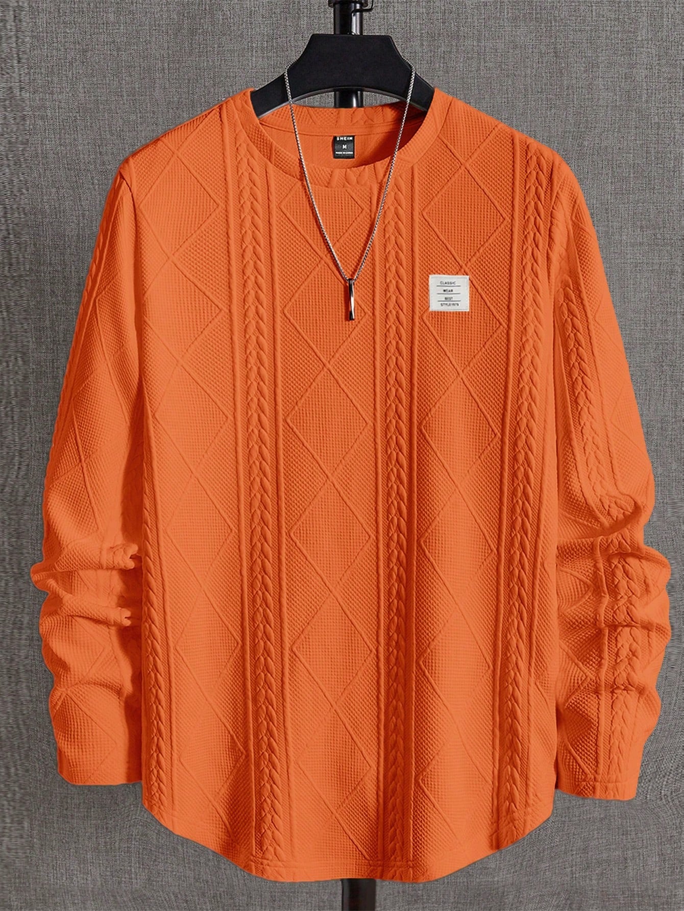 Men's Letter Patched Detail Tee Best for Casual Wear