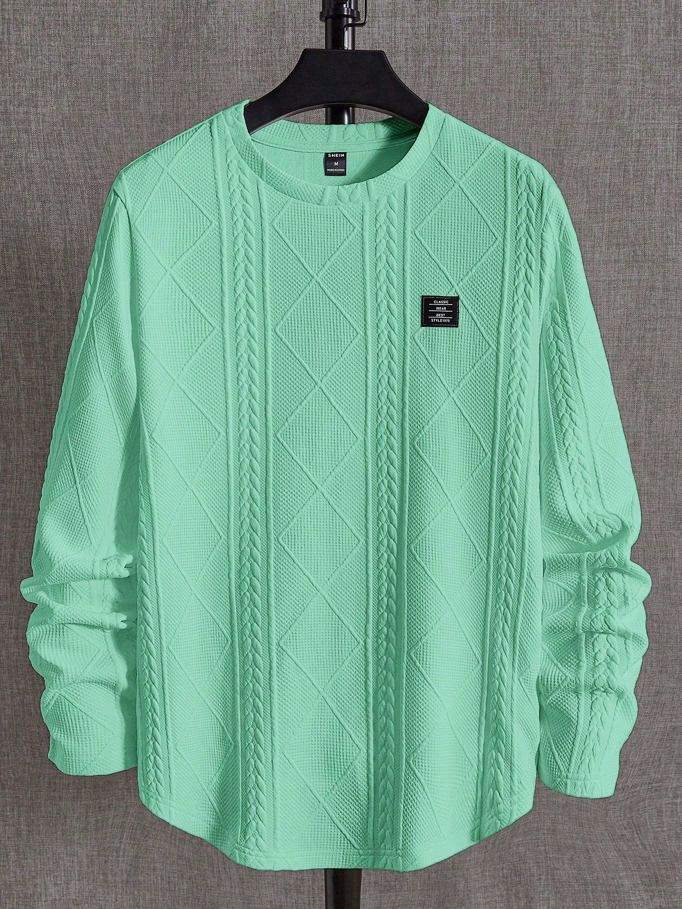Men's Letter Patched Detail Tee Best for Casual Wear