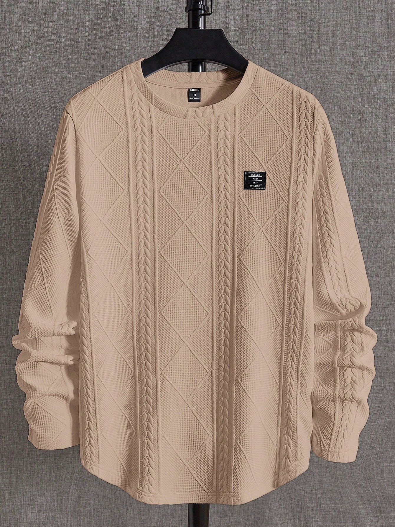 Men's Letter Patched Detail Tee Best for Casual Wear