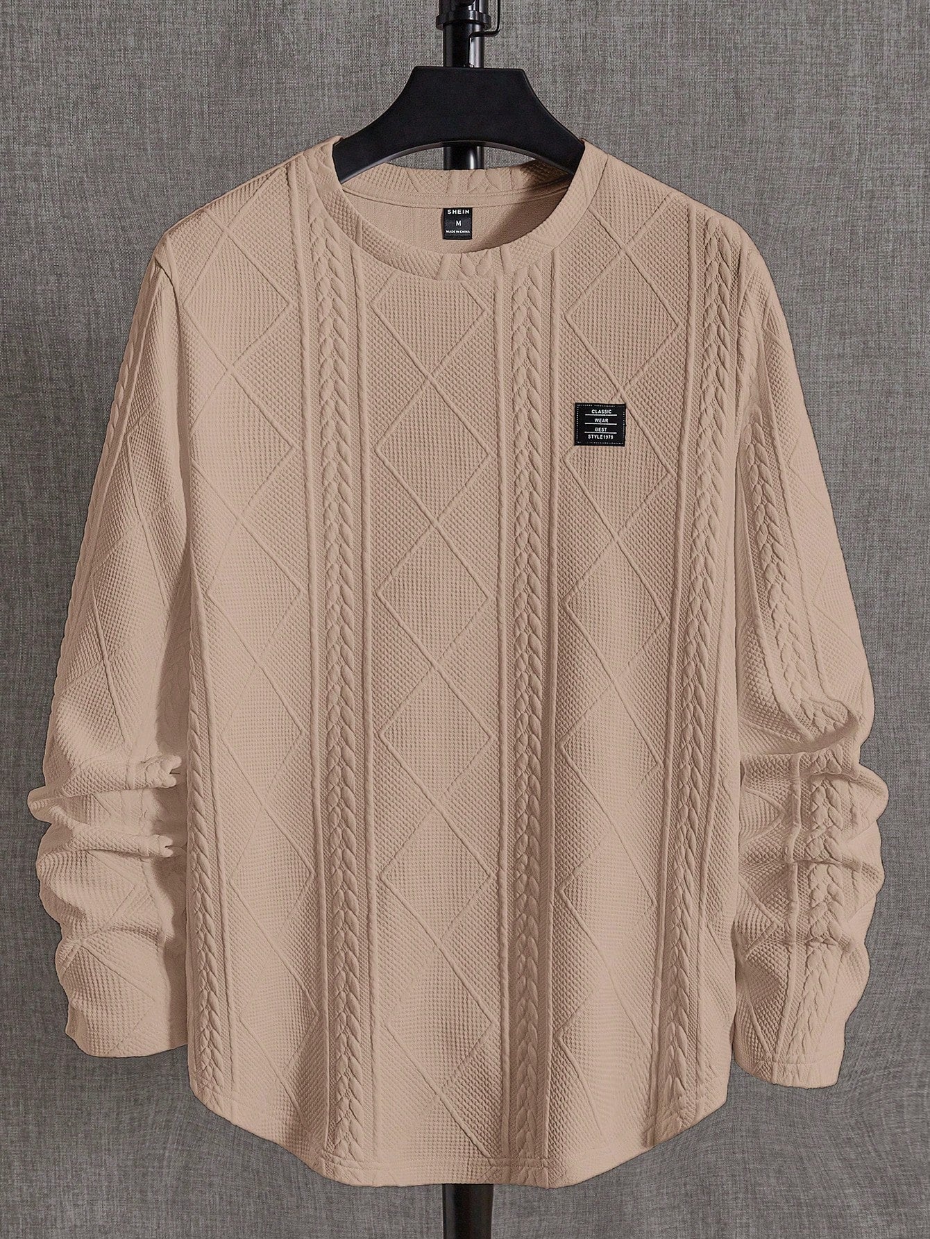 Men's Letter Patched Detail Tee Best for Casual Wear