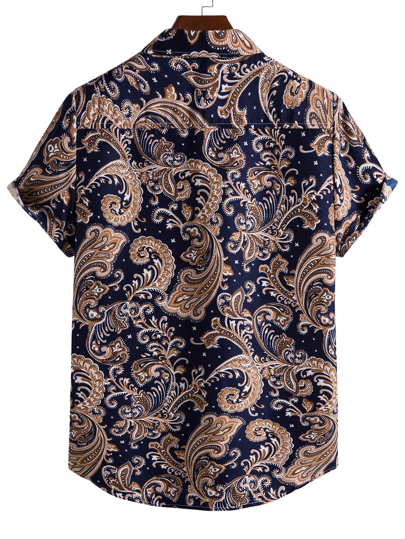 Men's Paisley Print Button Up Shirt