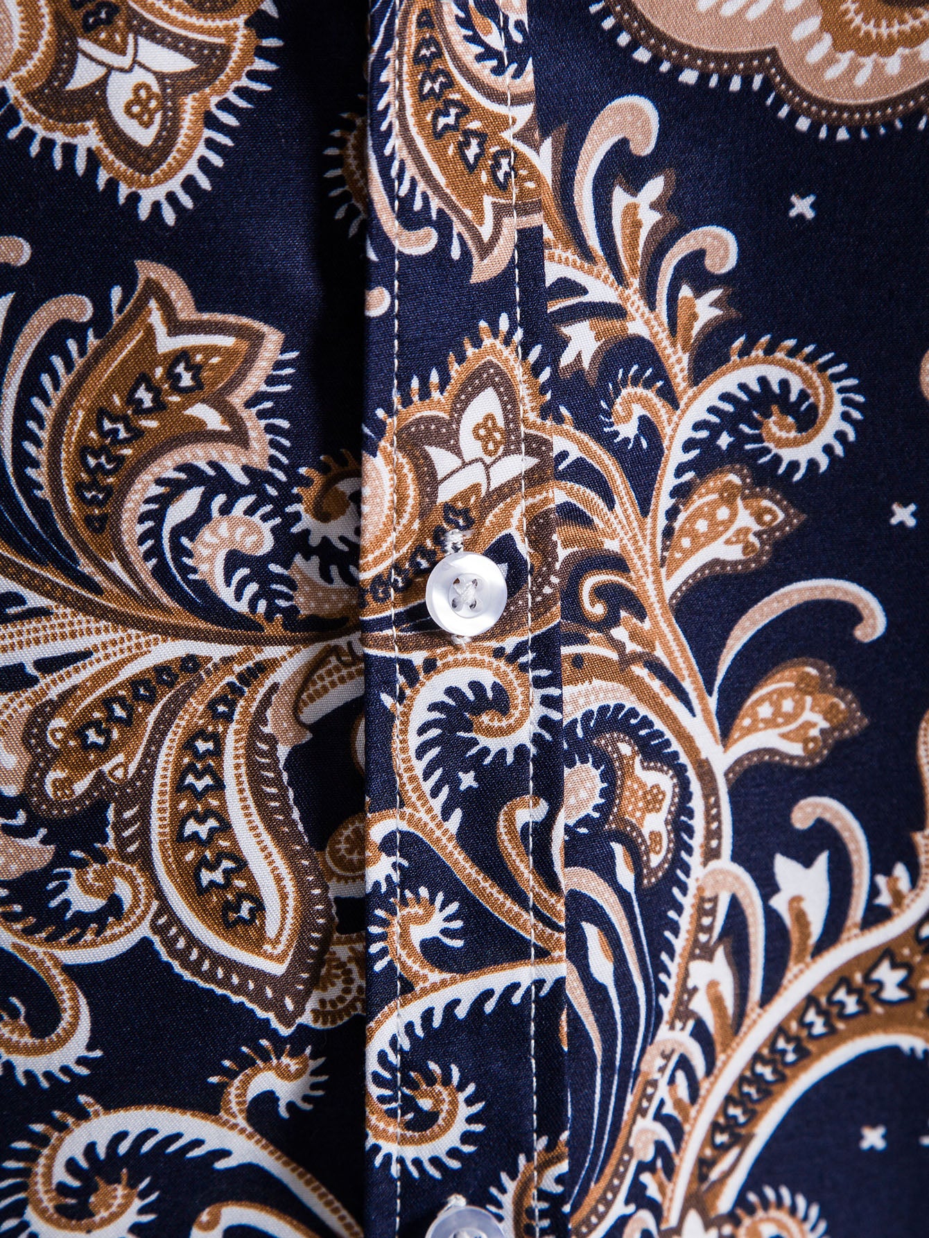 Men's Paisley Print Button Up Shirt