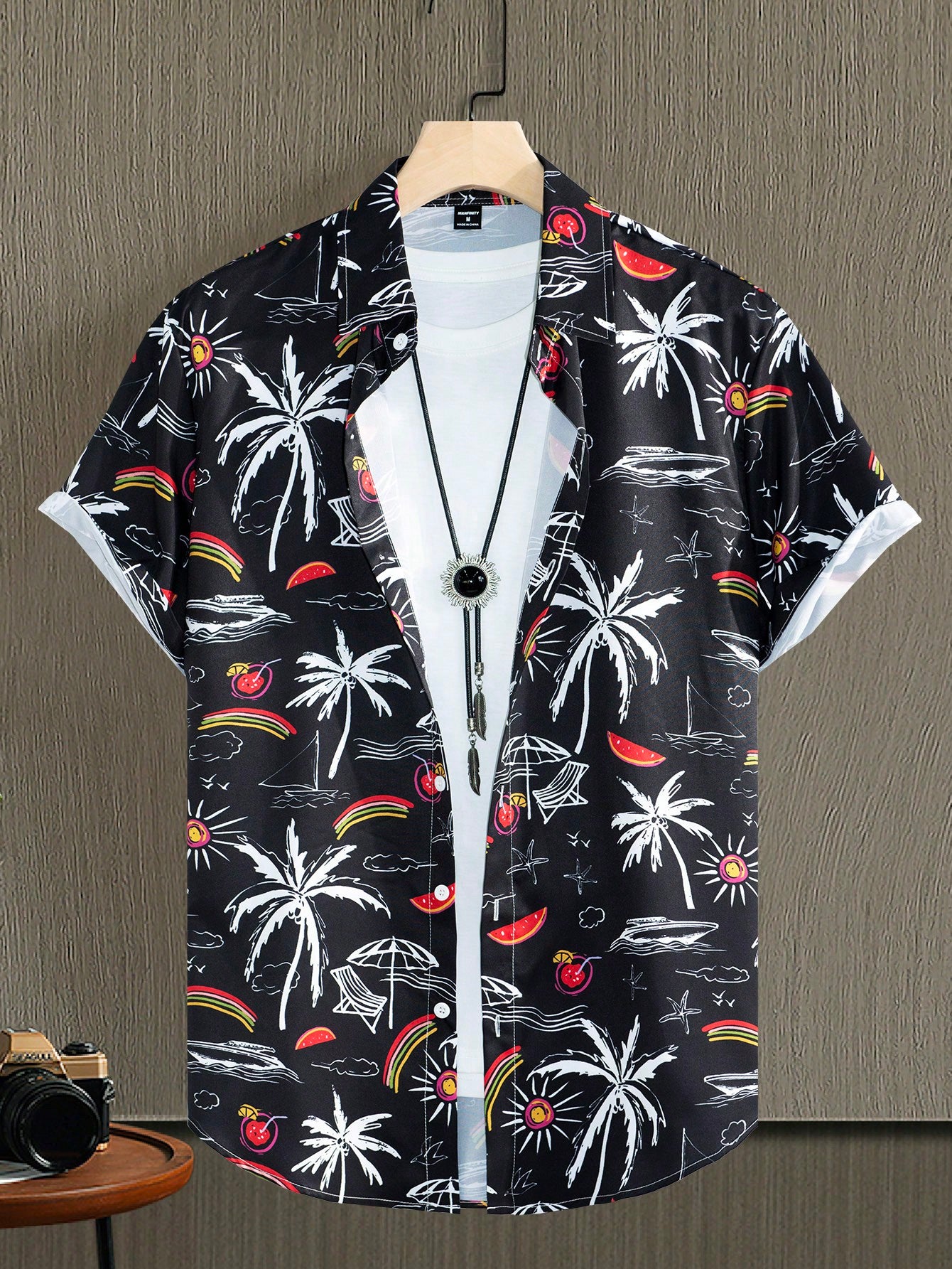 Men's Short Sleeve Button Down Casual Vacation Floral Graphic Printed Collar Shirt For Summer