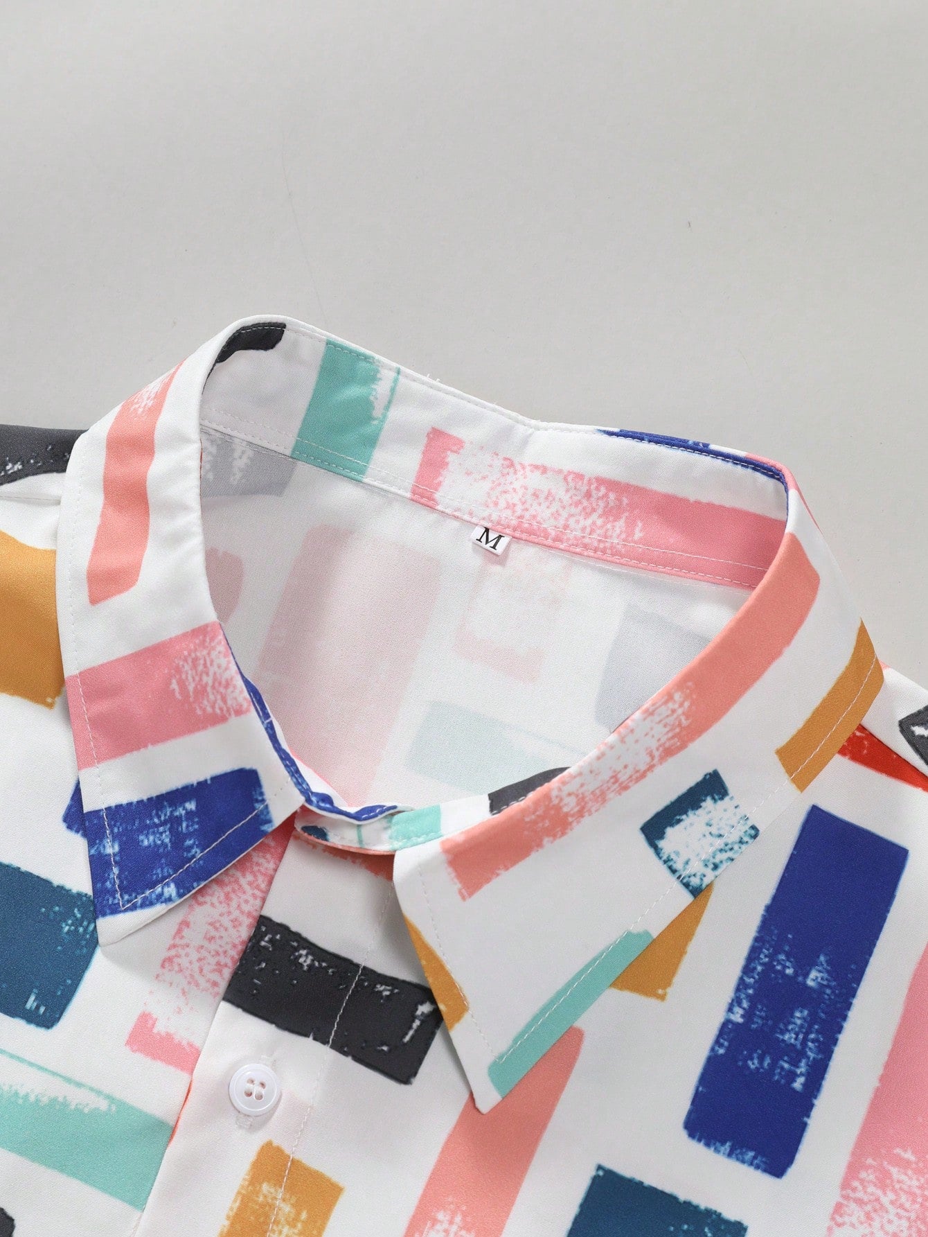 Men's Summer Vacation Geometric Print Short Sleeve Shirt Beach Men Shirt