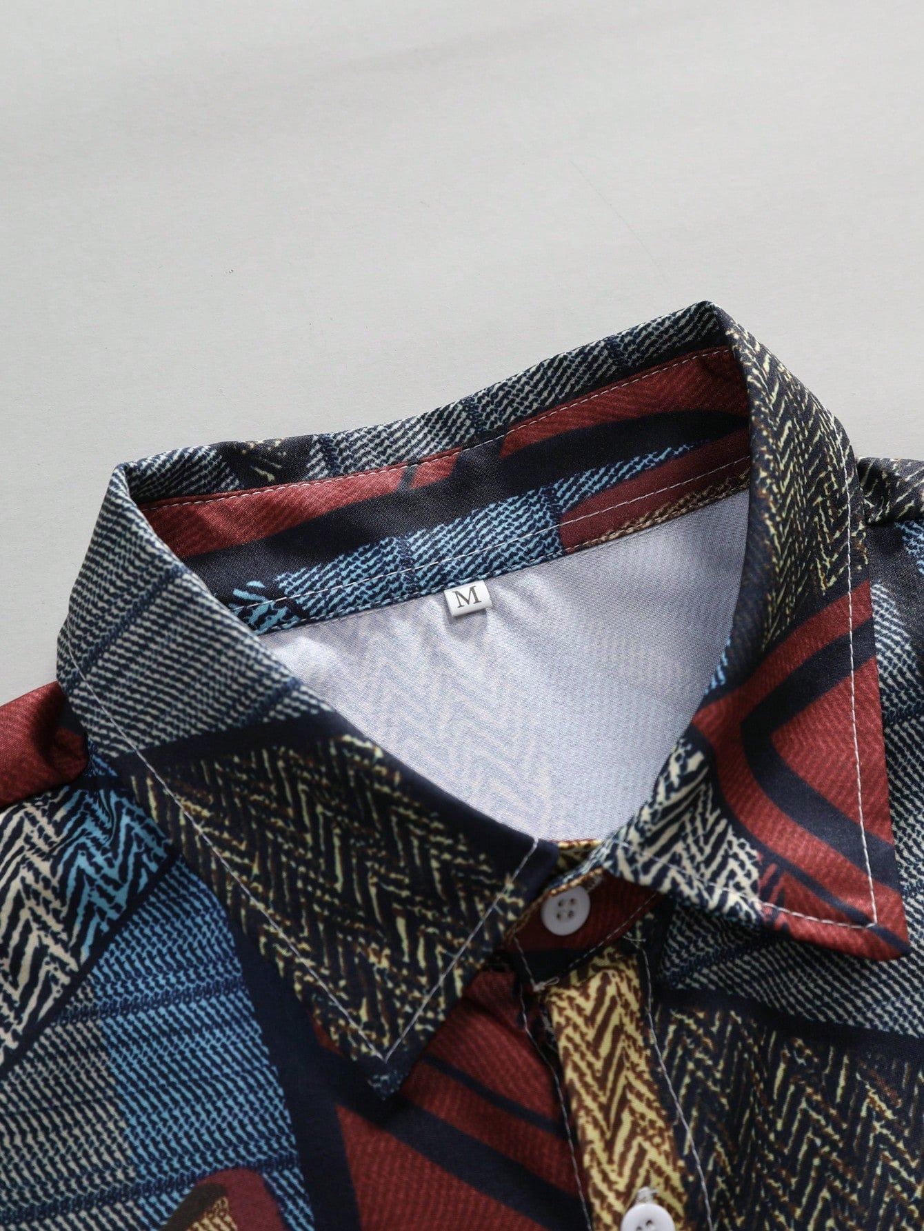 Men's Summer Geometric Aladin Printed Short Sleeve Casual Shirt