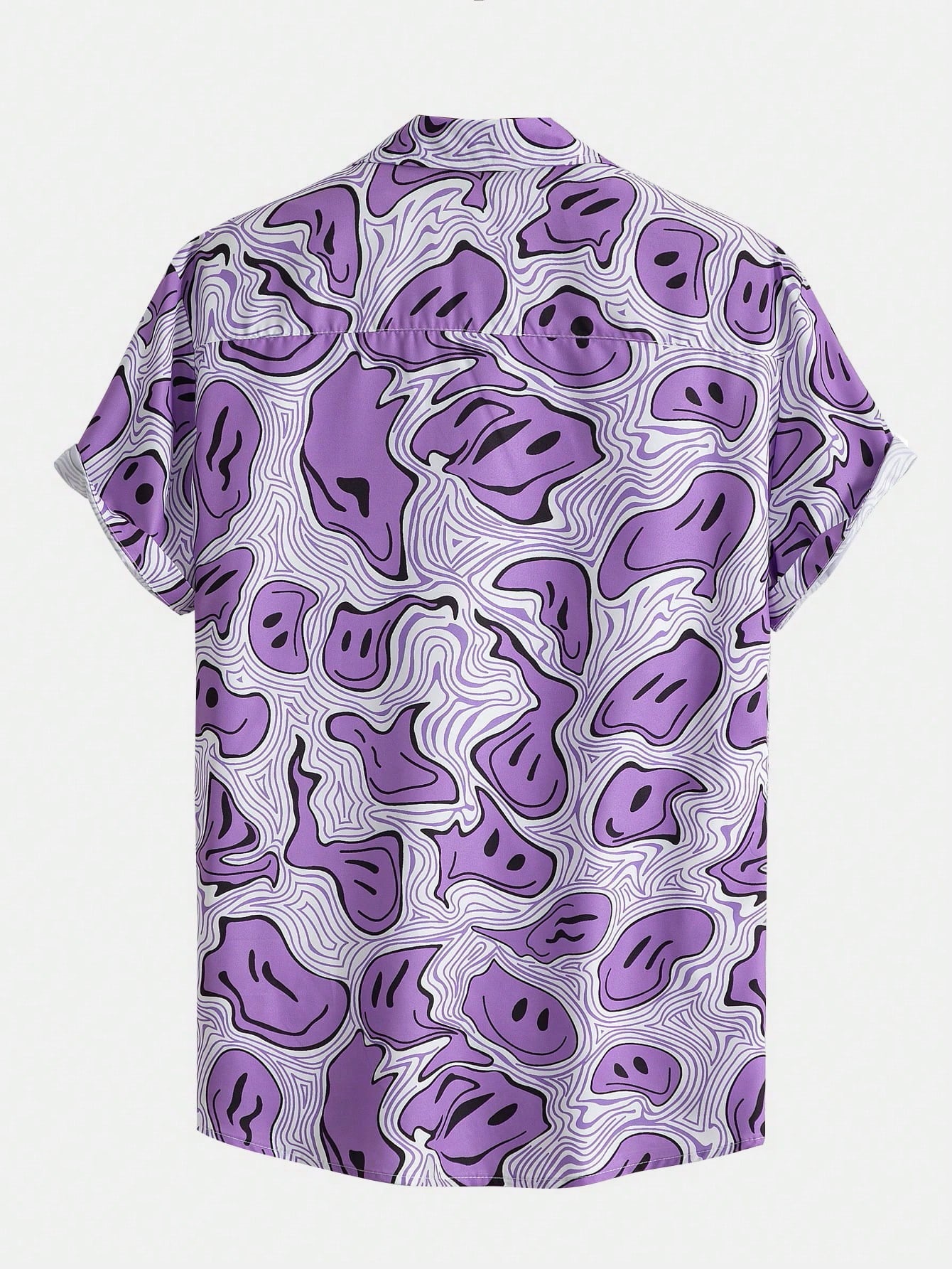 Men's Allover Smile Face Print Y2k Shirt Without Tee, School